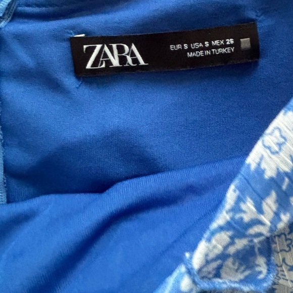 NWOT Zara draped Blue White floral print skirt women’s size Small - Picture 8 of 8
